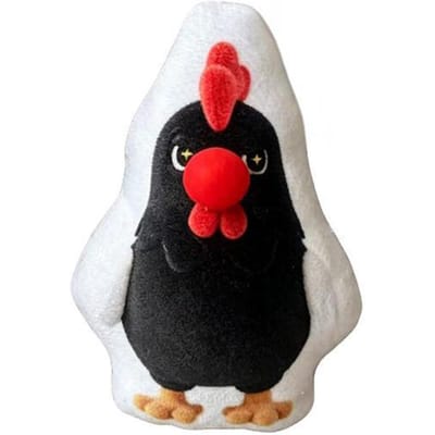 10 cm Mignon Poulet Couineur Peluche Douce Poupée Remplie Animal Souffleur de Bulles Porte-clés Charme Sac Anti-stress Cadeau Enfant Garçon Fille 10cm black
