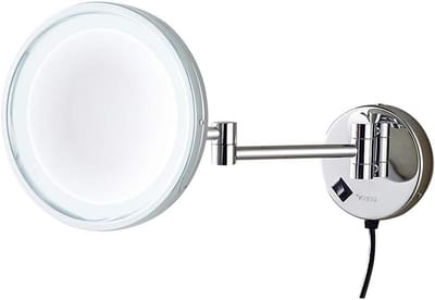 Wand Make-up Spiegel - Vergrotende Badkamer Spiegel - Gedetailleerde Verzorging - Uitschuifbare Arm - 8.5 Inch Diameter - Wit