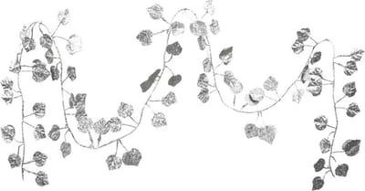 Othmar Decorations Kerstboom slinger - met bladeren - zilver - 200 cm - kunststof