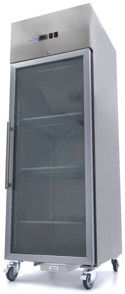 Koelkast - 600 L - 3 Verstelbare Roosters (2/1 GN) - Rvs - met Glazen Deur