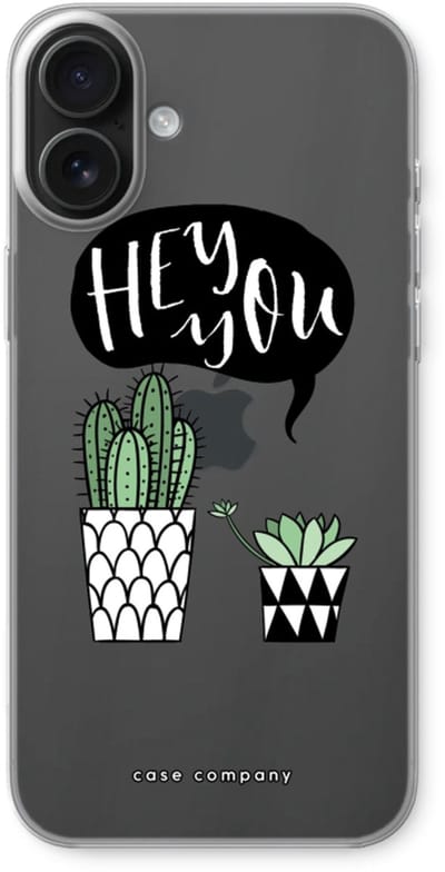 Case Company® - Hoesje geschikt voor iPhone 16 Plus hoesje - Hey you cactus - Soft Cover Telefoonhoesje - Bescherming aan alle Kanten en Schermrand