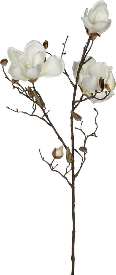 Mica Decorations Kunstbloemen Magnolia takken - 90 cm - wit - Kunst zijde - Boeket - stelen - siertakken