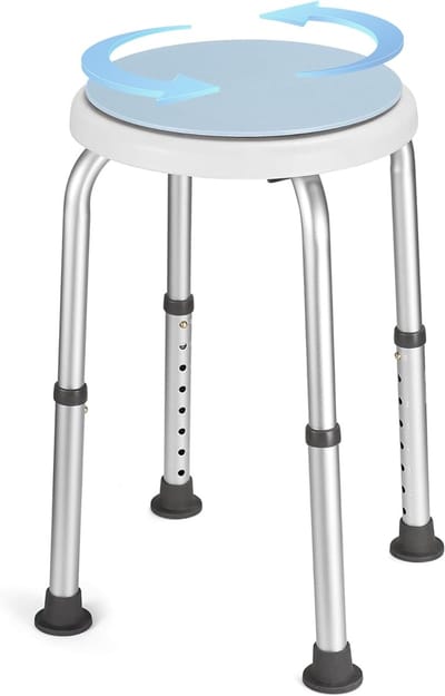 Draaibare Douchekruk - Badkamer Kruk - Veilig Douchen - In Hoogte Verstelbaar - 34-52 cm - Blauw