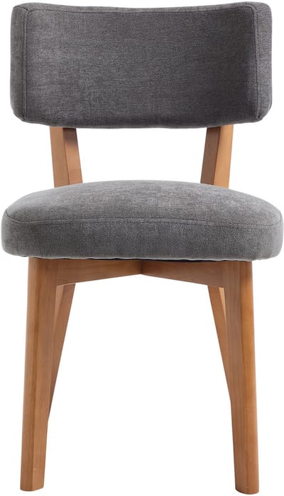 Moderne eetkamerstoelen in mid-century stijl, set van 2, met massief houten poten en gestoffeerde zitting voor keuken, eetkamer of kantoor- Grijs