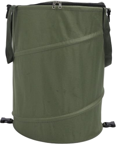 Vuilnisbak Buiten - Afvalcontainer Camping - Afval Opruimen - Stevig Deksel Ritssluiting - 24 Gallon - Donkergroen