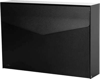 MEFA Letter 110 (kleur diepzwart - RAL 9005, brievenbus met veiligheidsslot, designbrievenbus, grootte 86x354x249 mm) 110110M