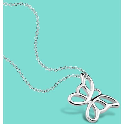 Dames Bedel Sieraden 925 Sterling Zilveren Ketting Vlinder Hanger Origineel Zilver Sleutelbeen Ketting 41-66CM Chokers Kettingen white
