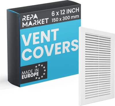 Ventilatierooster Rechthoekig - Lucht Uitlaat - Muur Plafond - Insecten Bescherming - 150 x 310 mm - Wit