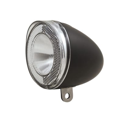Spanninga Retro fietskoplamp - LED verlichting - Zwart - Waterbestendig - Inclusief batterijen