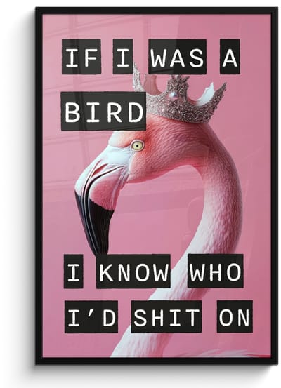Poster in lijst - Fotolijst 80x120 cm - Posters - Flamingo - Roze - Vogel - Decoratie - Posterlijst zwart - Decoratie - Wanddecoratie woonkamer - Muurdecoratie slaapkamer