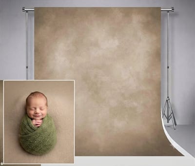 Livatto Achtergronddoek Microfiber 1.5x2.2m Lichtbruin - Opvouwbare Fotografie Achtergrond voor Portret en Studio