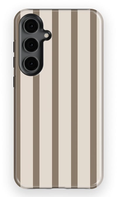 DripCase Gestreept Hoesje Samsung Galaxy S24 Plus | Backcover met Mag | Stripes Motief | Trendy Case Samsung Galaxy S24 Plus met Strepen Linen Wood
