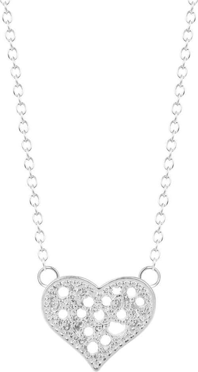 24/7 Jewelry Collection Hart Ketting - Filigraan - Zilverkleurig