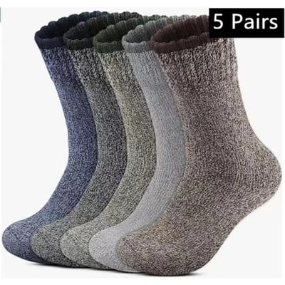 5 Paires de Chaussettes en Laine Mérinos Pour Homme Femme, Chaussettes de Randonnée Super Épaisses Chaussettes Thermiques Homme Pour Temps Froid Homme Femme Chaussettes de Neige gray