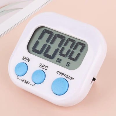 Minuterie de cuisine numérique magnétique multifonctionnelle, horloge, alarme forte, affichage LED pour la cuisine, douche, cuisson, chronomètre, outils, Gadgets(sans batterie) blanc