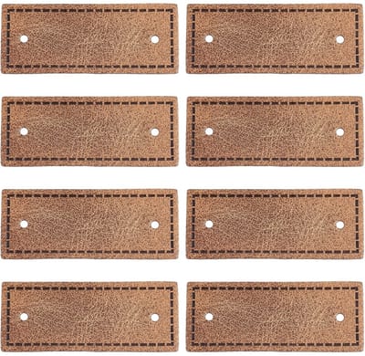 Dailygoody - Lege Lederen Tags - DIY Label Tags - Creatieve Accessoires - Kameel Kleur - Handgemaakte Tags - Voor Ambachten - 50 Stuks