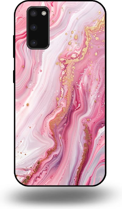 Smartphonica Telefoonhoesje geschikt voor Samsung Galaxy S20 Plus met marmer opdruk - TPU backcover case marble design - Roze geschikt voor Samsung Galaxy S20 Plus