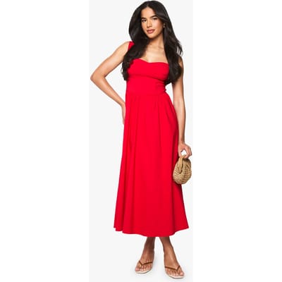 boohoo Dames Bengaline Sweetheart Midaxi Jurk | Rood | Maat: 36
