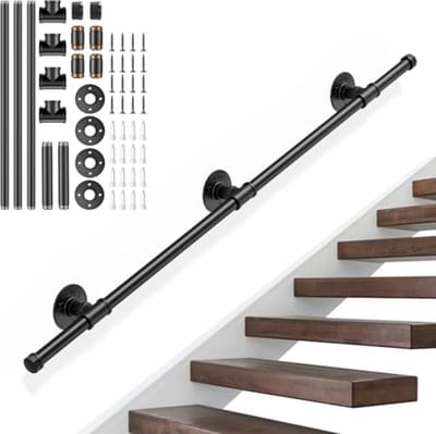 Leuning voor binnentrappen 120 cm - Roestvrij staal & antislip voor veiligheid in huis