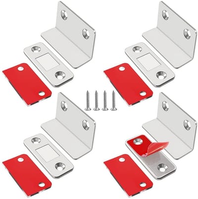 QTTVBTNA 4 Stuks Magneetsnapper - Magnetische -Deurdranger - Deurmagneet - L-vormige magnetische deuraccessoires