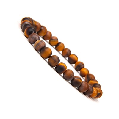 Bixorp Gems Matte Tijgeroog Edelstenen Armband 6mm - Edelsteen Kralenarmband - Spiritueel Cadeau - 20cm