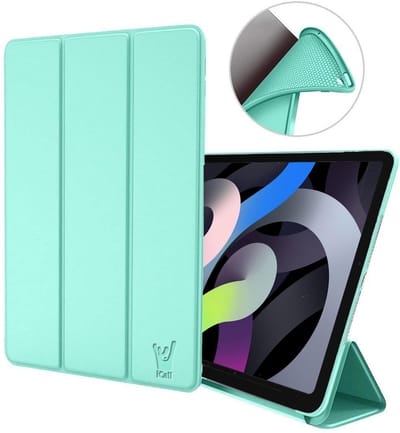 Hoes geschikt voor iPad Air 2022 / 2020 10.9 inch - Trifold Smart Book Case Cover Kunstleer Tablet Hoesje Groen