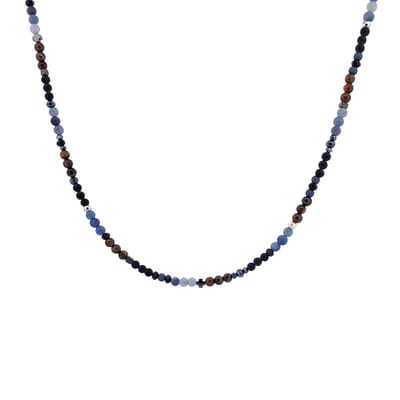 IbizaMen - heren - ketting - edelsteen - onyx - blauwe - agaat - 4mm - 50cm
