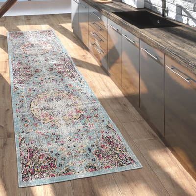 Paco Home Vloerkleed voor buiten voor balkon, laagpolig met oosterse look, verschillende kleuren en formaten 80x150 cm