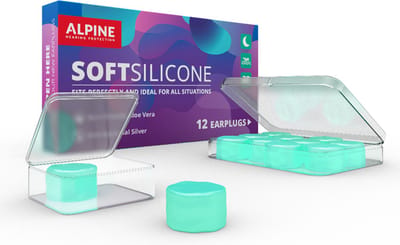 12x Alpine SoftSilicone - kneedbare silicone oordoppen - 28dB demping - Geluiddempende oordoppen voor slapen, zwemmen & concentratie, Comfortabele snurkoplossing - 28dB demping