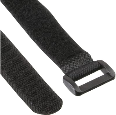 InLine klittenband lusset, 5 st. 20x300mm + 5 st. 25x500mm, zwart
