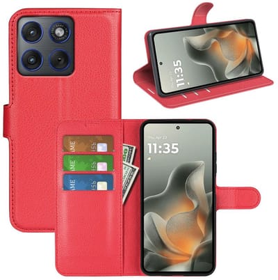 MobyDefend Hoesje - Geschikt voor Motorola Edge 70 - Kunstleren Wallet Book Case (Sluiting Voorkant) - Rood