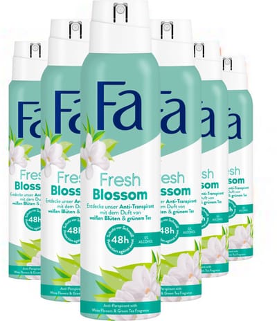 Fa Deodorant - Fresh Blossom - Frisse Geur van Bloesems en Groene Thee - Langdurige Bescherming - Huidvriendelijk - Voordeelverpakking - 6x 150ml