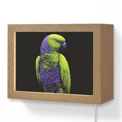 Wandlamp 20x15 cm - Oplaadbaar - Papegaai - Veren - Opvallend - Groen - Wandlampen binnen woonkamer - Slaapkamer lamp met kabel - Decoratieve nachtlamp - Vloerlamp snoer