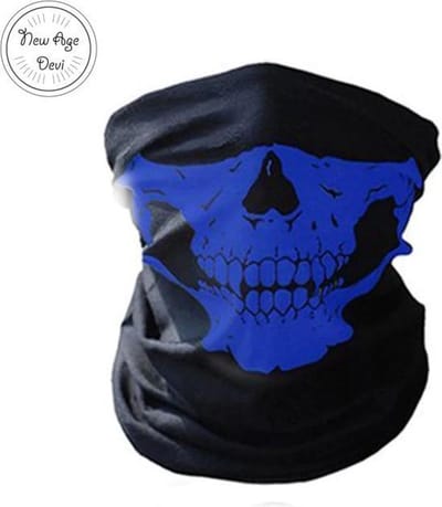 Balaclava Gezicht Shield Tactische Masker Blauw 3D Schedel Sport Nek Warm Volgelaatsmasker Winddicht Motor masker Motorfiets face shield spatmasker gezichtscherm Mondkap Ski Outdoor Sport