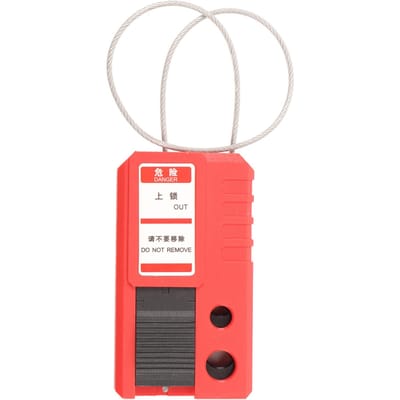 Lockout Tagout Kabelhangslot Verstelbaar Roestvrij Staal Stroomisolatie Industrieel Kabelhangslot voor white
