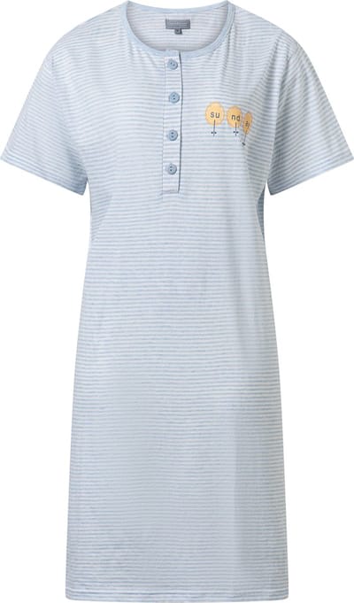 Cocodream - dames nachthemd 614482 met korte mouw - blauw - maat S