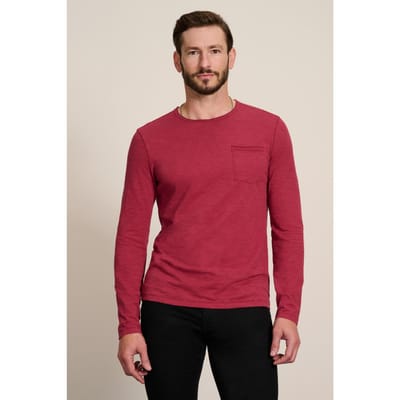 John Varvatos Alden Ls Slub Crew With C Red Wood Maat: L | Longsleeves Outlet | Heren | Rood
