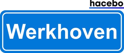 Hacebo - Plaatsnaam Sticker - 29x10 CM - Werkhoven sticker - Verkeersborden sticker - grappige cadeaus - Werkhoven