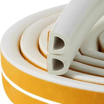 Dailygoods- Tochtstrip zelfklevend - Isolatiestrook 9 mm x 6 mm - 5 meter - 2 Afdichtingen - Totale lengte 10 meter - Wit - Isolatietape