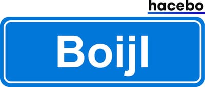 Hacebo - Plaatsnaam Sticker - 29x10 CM - Boijl sticker - Verkeersborden sticker - grappige cadeaus - Boijl