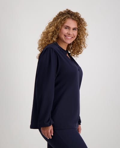 Je m'appelle Travelstof Top - Dames - Blauw - Maat 48