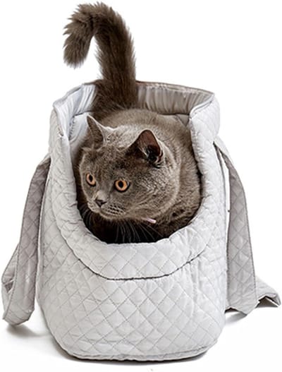 Draagtas Huisdieren - Katten Hondentas - Veilig Vervoer - Zacht Comfort - 40 x 30 x 9 cm - Lichtgrijs