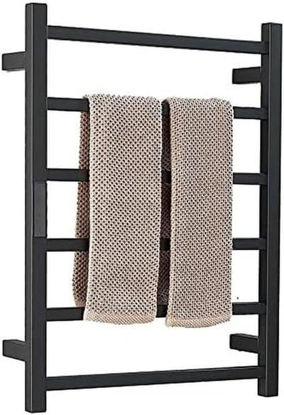 Handdoekradiator Elektrisch - Handdoekwarmer Badkamer - Handdoeken Drogen - Touch Timer Controle - 60 x 45 cm - Zwart