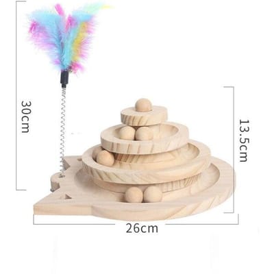 Chats Houten Speelgoed Houten Boom Games voor Kat Kat Accessoires Dubbellaags Roterende Track Ball Cat Intellectuele Track Tower Grappige Plaat BIG