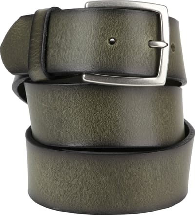 Suitable Leren Riem Groen Washed - Maat 105 - Heren leren broekriem / broeksriem - Ceintuur - Riem casual