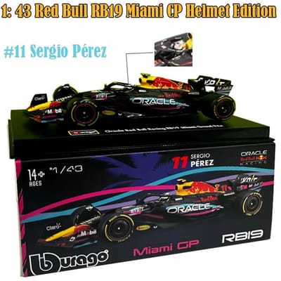 Bburago 1:43 F1 Red Bull Rb19 Voiture en Alliage Course de Formule Modèle Moulé sous Pression Jouet Collection Cadeaux Verstappen Miami Rb 19