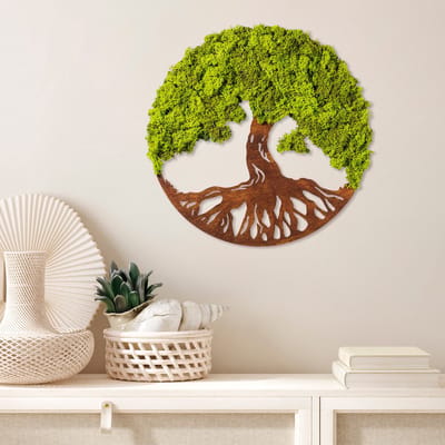 Natura Decoratieve wandaccessoire | 100% MDF / MOS | 44 x 1 x 44 cm - Asir Group - Ronde wanddecoratie - Groen - MDF - Ronde wanddecoratie -
