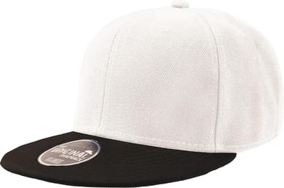 Atlantis Snap Back Flat Visor 6 Panel Cap (Wit/zwart)