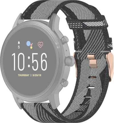 Nylon bandje - geschikt voor Fossil Gen 5 / 5E / 6 - grijs