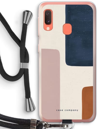 Case Company® - Hoesje met koord geschikt voor Samsung Galaxy A20e hoesje met Koord - Geo #5 - Telefoonhoesje met Zwart Koord - Bescherming aan alle Kanten en Over de Schermrand